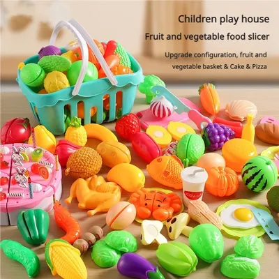 DIY Fruit Cutting Toys Vegetables Fruits And Vegetables Parent-Child Simulation Kitchen Food
