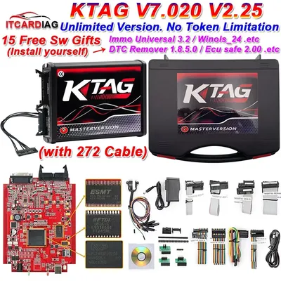 Ktag ecu Programmer 2024 KTAG V7.020 V2.25 Red PCB Red European Unlimited Points Networkable Online