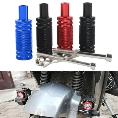 2Pcs Universal Motorcycle Mudguard Spotlight Bracket LED Headlight Fog Light Support Base M8/M6
