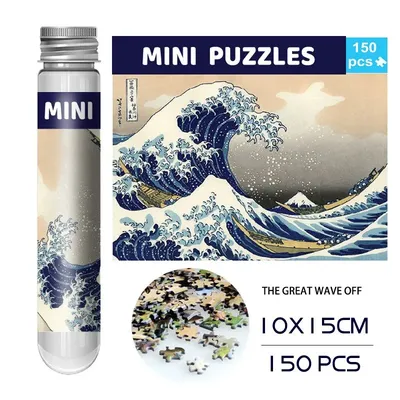 150pcs Jigsaw Puzzle Test Tube Van Gogh Sunflower Japan The Great Wave Off Kanagawa Famous Oil
