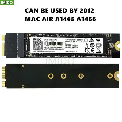 SSD Para Macbook Air A1466 1tb 512gb Compatible With Device Air Model Mid 2012(EMC2558 EMC2559)