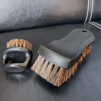 Auto Leather Cleaning Brush Set Genuine Horsehair Detailing Brush Car Detail Clean Tools For Car