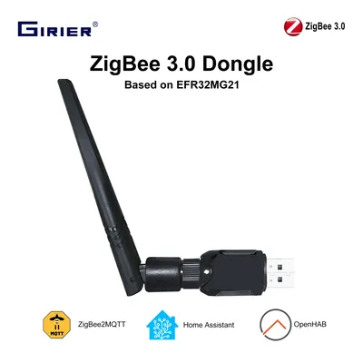 GIRIER ZigBee 3.0 Dongle USB Gateway, Universal ZigBee Gateway with Antenna Compatible with Home