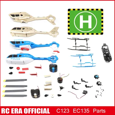 RC ERA Original Spare Parts for C123 EC135 Scale RC Helicopter Fuselage Body Shell Main Blade Grip