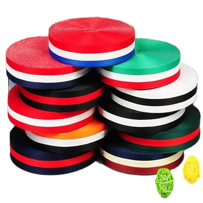 10-40mm 50Yards Plain Ribbon Vertical Striped Glosgrain Intercolor No stretch for Decoration Gift