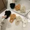 COOTELILI Woman Slippers Winter Shoes For Women New Fashion Dog Faux Fur 3cm Heel Women Shoes White