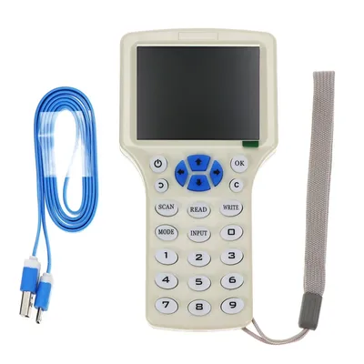 10 Frequency NFC Smart Card Reader Writer Duplicator 125K 13.56MHz RFID Copier USB Fob Programmer