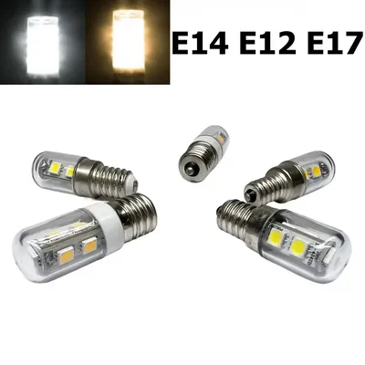 Mini E12 E14 E17 LED Light Bulb Screw Base T18S LED Fridge Lamp 110V/220V 5050SMD Warm/Cool White