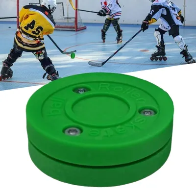 1PC Reusable Green Biscuit Ice Hockey Puck Replacement Hockey Training Puck Street Hockey Roller Ice