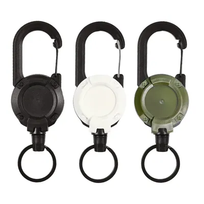 Retractable Keychain Wire Rope Elastic Pull Rope Easy Pull Buckle Anti-lost Extension Cord High