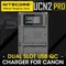 NITECORE UCN2 PRO Camera Battery Charger Digital USB QC Fast Charge Dual Slot for Canon LP-E6N EOS