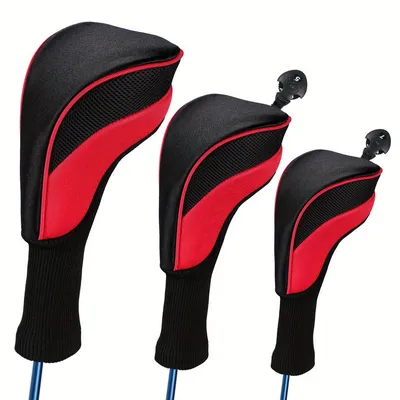 3pcs Premium Golf Headcovers Set - Perfect Fit For Driver, Fairway Wood, And Hybrid - Stylish And