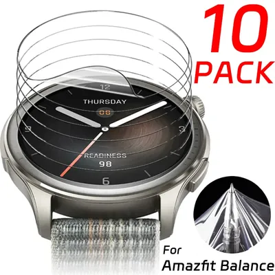 10-1Pcs Hydrogel Film for Amazfit Balance SmartWatch Screen Protector Soft TPU Anti-scratch