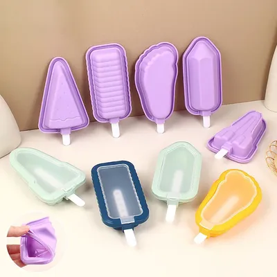 Set(5PCS) Summer Homemade Silicone Ice Cream Mold With Multiple Shapes For Household Ice Cream