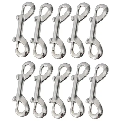10pcs Scuba Diving Double End Bolt Snap Hook Clips 316 Stainless Steel Quick Draw Link Carabiner