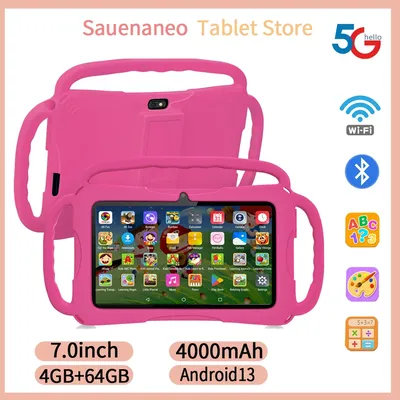 Sauenaneo New 7-inch Tablet Android 13 4000mAh 4GB RAM 64GB ROM Children's Learning Children's