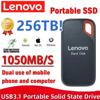 Lenovo Hard Disk Mobile SSD E60 2TB 6TB 8TB 256TB USB 3.1 HD External Hard for Laptop PS5 Mobile