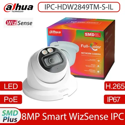 Dahua IPC-HDW2849TM-S-IL 8MP Smart H.265 Dual Light IR 30M Fixed Eyeball WizSense Network Camera