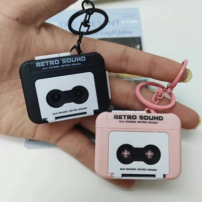 Vintage Cassette Recorder Music Key Chain Pendant Cute Mini Player Commemorative Keyring For Couple