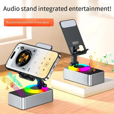 3-In-1 Mobile Phone Holder, Audio Power Bank, Bluetooth Call Speaker, Multi-Function Foldable