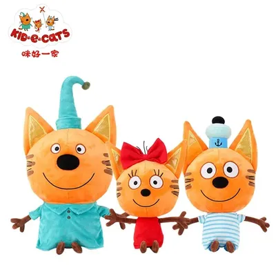 33cm Genuine kid e cats Russian Три кота My Family Three Happy Cats Plush Doll Cookie Candy Pudding