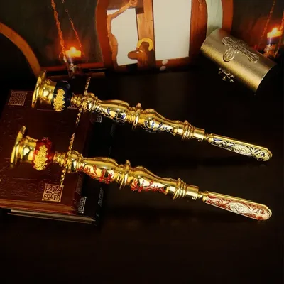 Orthodox Candle Religion Handhold Candle Holder Church Decor Single Candlestick Orthodox Church