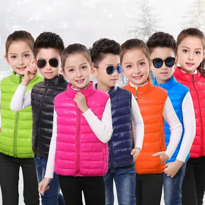 Boys Sleeveless Jacket Vest Girls Cute Vest Winter Down Vest Waistcoats Children Clothing Autumn