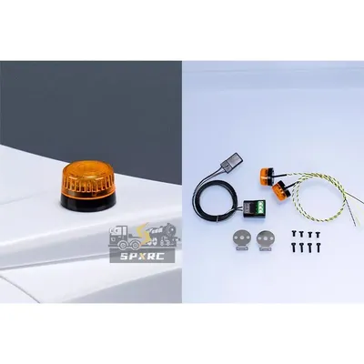 LED 360 Degree Rotating Light RC Model Warning Light for 1/14 Tamiya RC Dump Truck SCANIA 770S R620