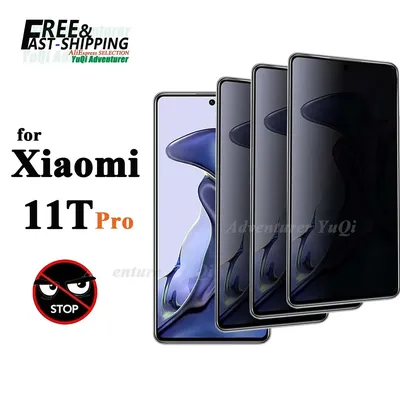 1-4 pcs Anti Spy Screen Protector For Xiaomi 11T Pro Tempered Glass 9H Privacy Peep High Aluminum