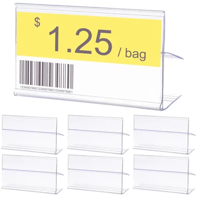 30pcs L Shape Table Sign Display Stand Name Price Card Holder For Retail Bakery Buffet Acrylic Clear