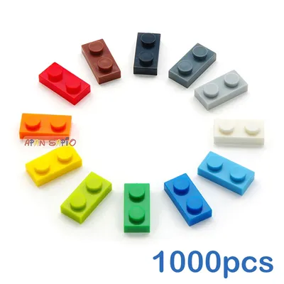 1000pcs 1x2 Dots DIY Building Blocks Thin Figures Bricks Educational Creative Size Compatible With