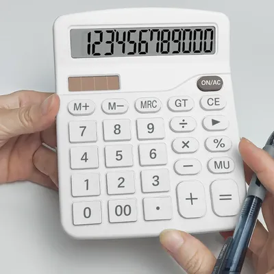 12-Digit Large LCD Display Calculator Standard Function Calculator with Solar & Battery Dual Power