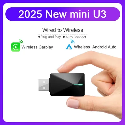 New 2025 wireless carplay smart box plug and play wifi automatic connection online upgrade wired to