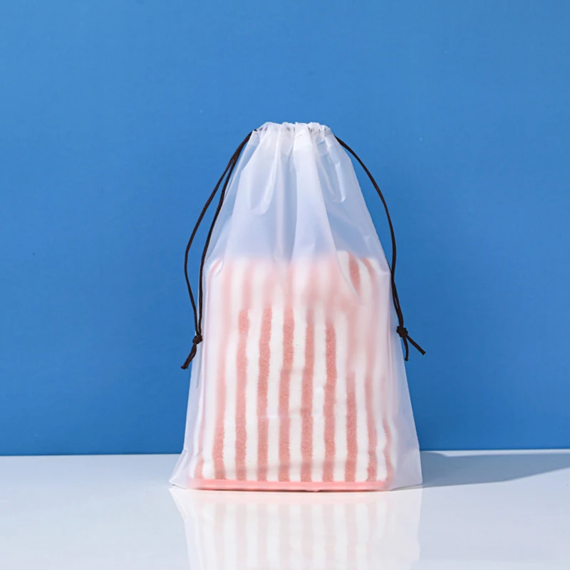 10pcs Drawstring pocket, shoe and sock storage bag, transparent visible debris storage bag
