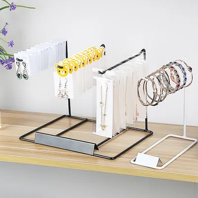Iron Bracket Jewelry Display Rack Household Desktop Decoration Earrings Necklace Storage Headrope