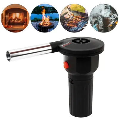 BBQ Electric Fan Air Blower Aluminum Alloy Barbecue Air Blower Handheld Barbecue Grill Fire Bellow