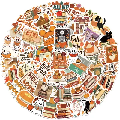10/50pcs Aesthetic Bookish Fall into Reading Stickers Kindle Book Reader Girl Decals DIY Phone