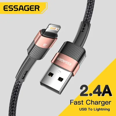 Essager Fast Charging For iPhone Usb Cable 11 12 13 Pro Max Mini Xs Xr X SE 8 7 6 Plus 6s 5 5s 2.4A