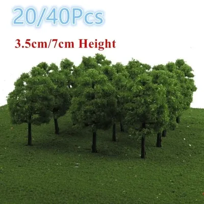 20/40Pcs Green Model Trees Train Railroad Model Kit Layout Scenery Landscape Artificial Miniature