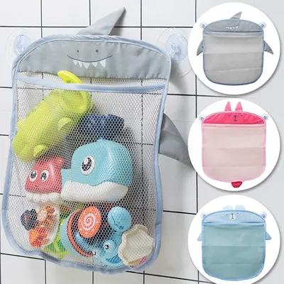 Children's bath toys storage mesh bag toy bag waterproof draining cartoon cute duck baby bathroom