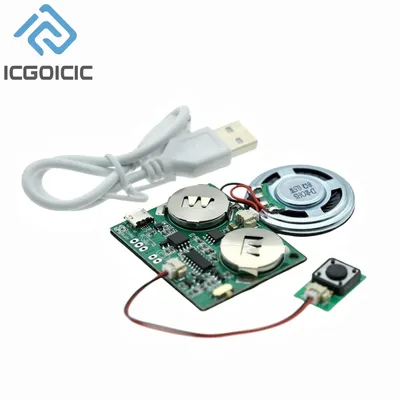 Recordable Sound Module Programmable Sound Chip For Greeting Card USB Charging Voice Board For DIY