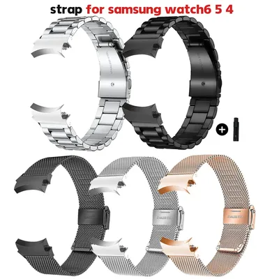 No Gaps Correa For Galaxy Watch 7 6 5 4 40mm 44mm 5pro Band 45mm Steel Strap For Samsung Galaxy