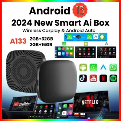 Carplay AI Box Android 13 Wireless Android Auto Smart TV Box For Youtube Netflix Toyota Mazda