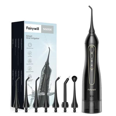 Fairywill Electric Water Flossers Oral Irrigator Rechargeable Portable Dental 3 Modes Water Tank