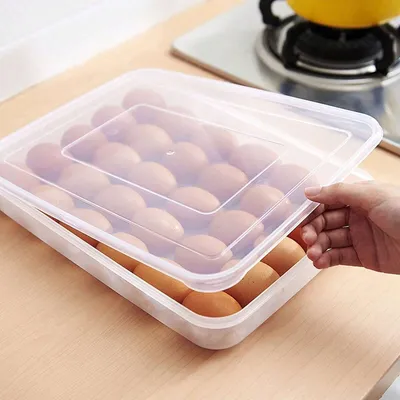 1pc-30 Grids Large Capacity Egg Shockproof Holder Plastic Egg Container with Cover Storage Box Tray for Refrigerator