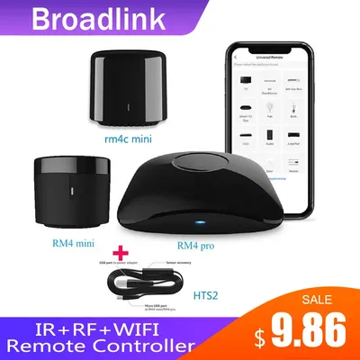 BroadLink RM4 Pro/MINI+ HTS2 Version with Temp and Humidity Sensor Wireless Universal Remote Hub