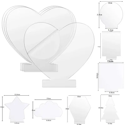 10 Shape Acrylic Sheet Cast Round Square Heart Clear Board for LED Light Base,Crafts,Sign DIY Display Projects,Laser Engraving