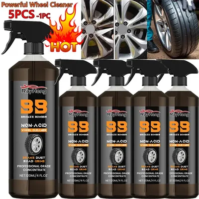 5-1pcs Powerful Wheel Cleaner 120ml Powerful Rim Brake Buster Spray Car Wash Wheel Cleaning Spray
