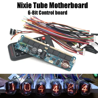 Universal 6Bit Digital Nixie Tube Motherboard Controller Board +Remote Control For Glow Clock Tube