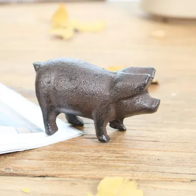 Retro nostalgic cast iron piggy home crafts calligraphy paperweight pen holder cartoon paper press